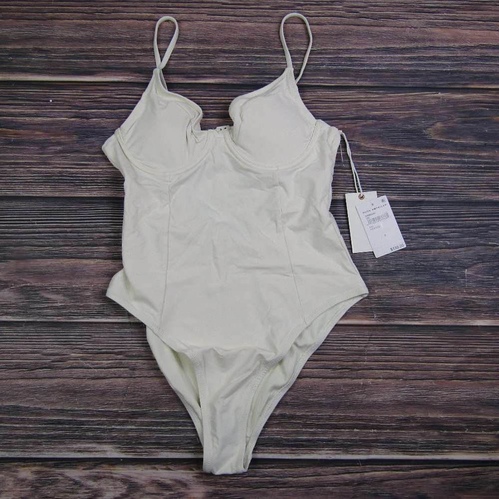 Good American White One Piece Swimsuit with Adjustable Straps